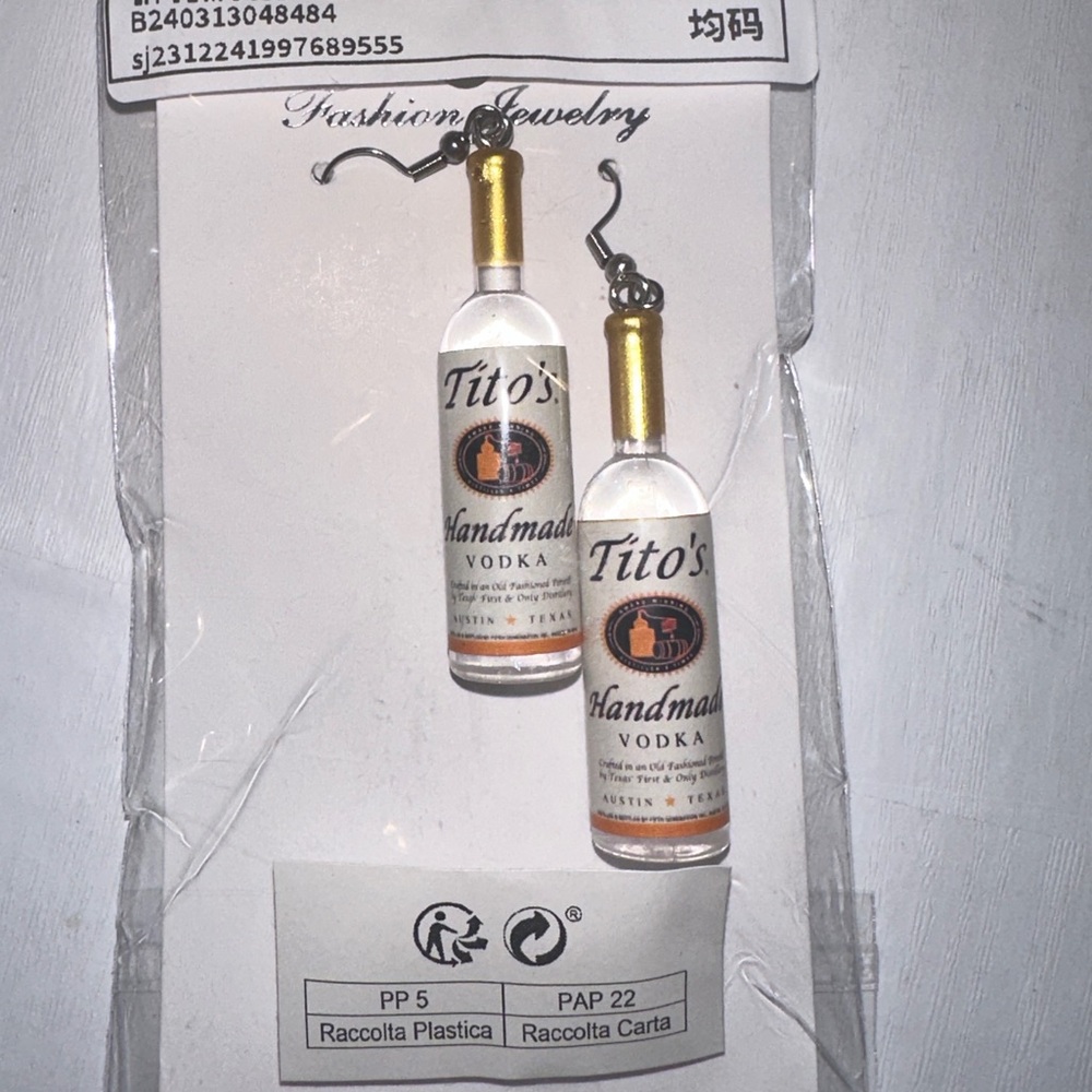 Tito’s vodka earrings